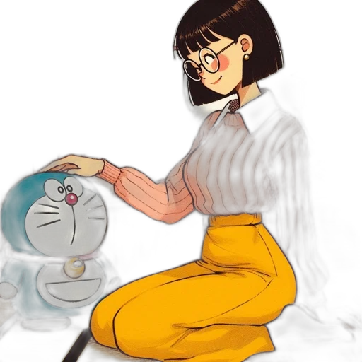 robot, staff, dress, watercolor transparent PNG cut-out