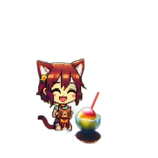 staff, food, pixel art, anime transparent PNG cut-out