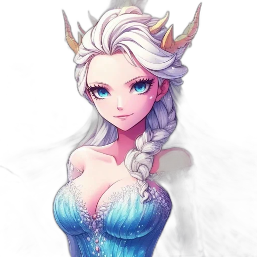 dragon, dress, crown, fantasy art transparent PNG cut-out