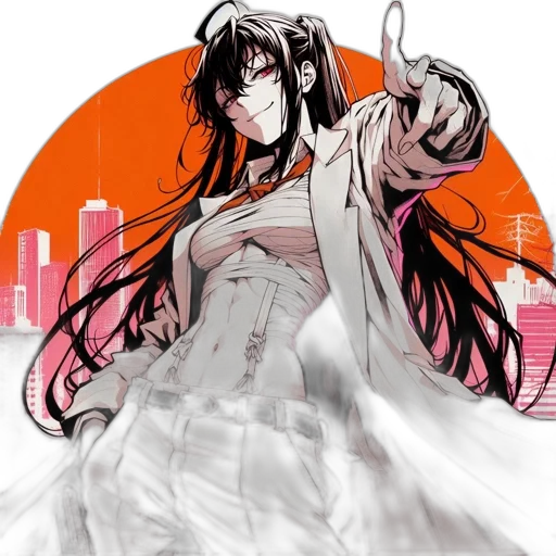dress, anime, concept art, cyberpunk transparent PNG cut-out