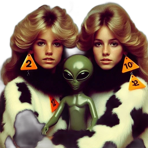 outer space, two, young, women transparent PNG cut-out