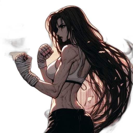 hair, weapon, comic book art, concept art transparent PNG cut-out