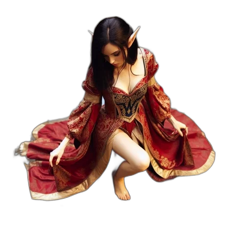 dress, jewelry, crown, fantasy art transparent PNG cut-out
