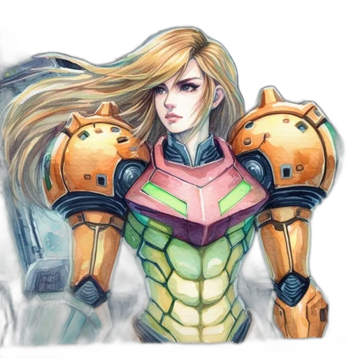 robot, concept art, comic book art, watercolor transparent PNG cut-out