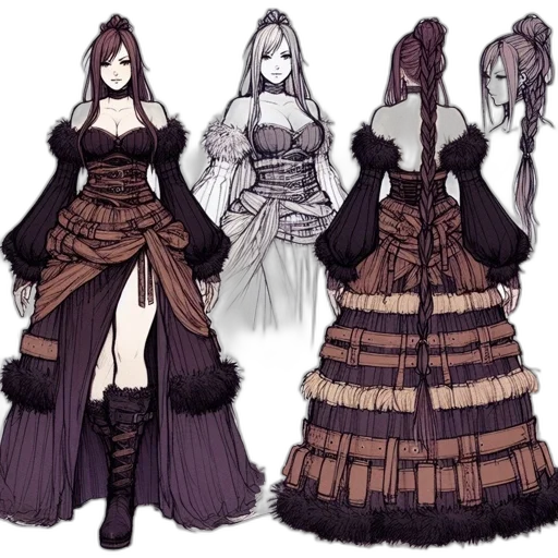 dress, concept art, fantasy art, anime transparent PNG cut-out