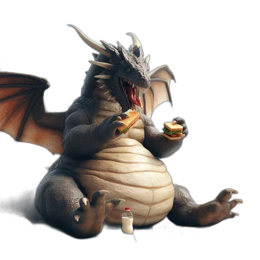 dragon, food, concept art, fantasy art transparent PNG cut-out