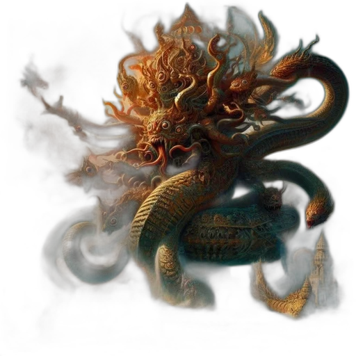 dragon, staff, creature, crown transparent PNG cut-out