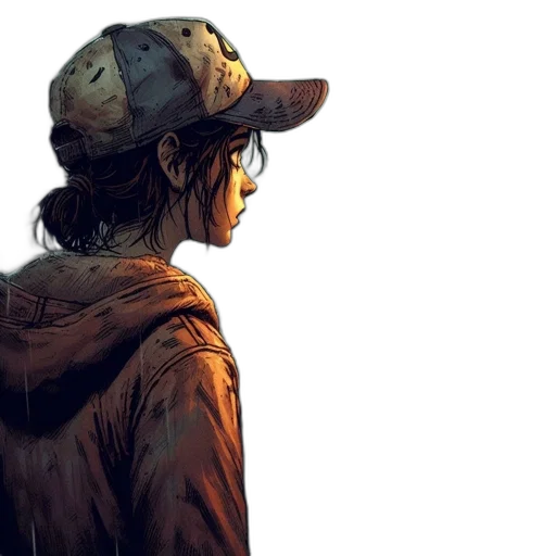 jacket, hat, face, concept art transparent PNG cut-out