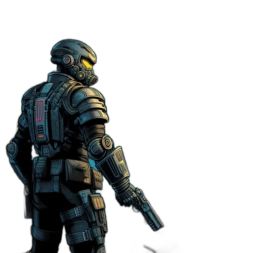 weapon, robot, concept art, cyberpunk transparent PNG cut-out