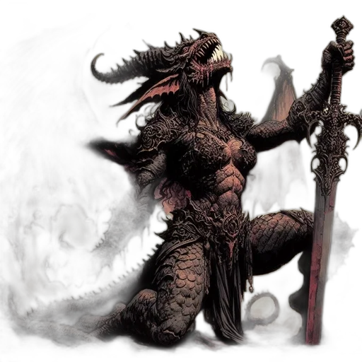 dragon, creature, staff, animal transparent PNG cut-out