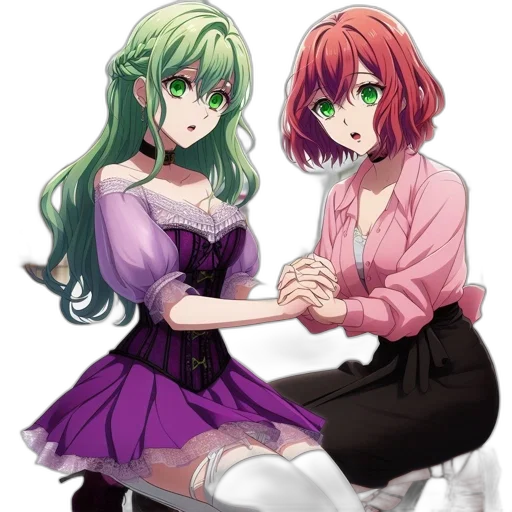 dress, jewelry, staff, anime transparent PNG cut-out