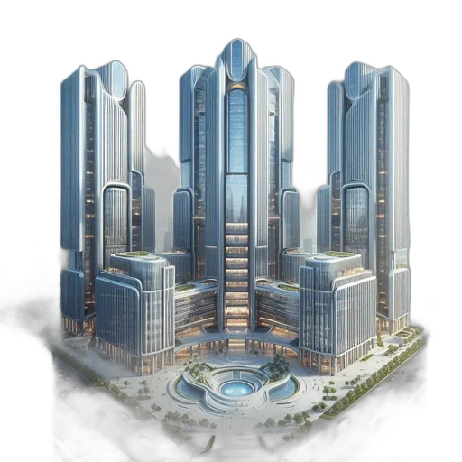 building, 3d render, concept art, photorealistic transparent PNG cut-out
