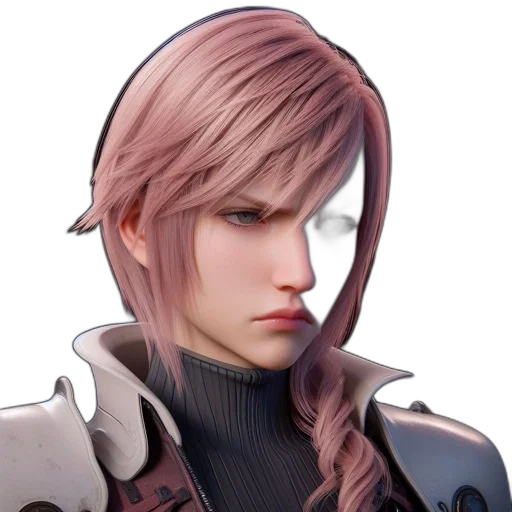 face, hair, jacket, staff transparent PNG cut-out