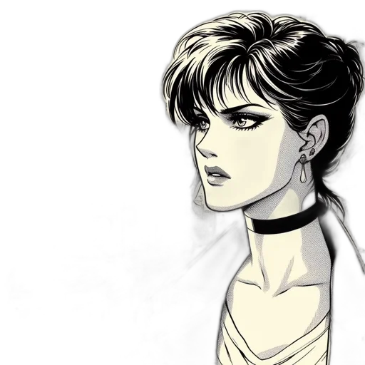face, comic book art, concept art, cartoon transparent PNG cut-out