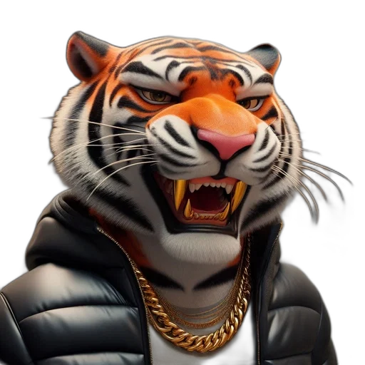 animal, jacket, jewelry, 3d render transparent PNG cut-out