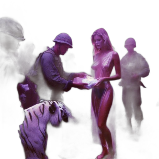 concept art, comic book art, 3d render, cyberpunk transparent PNG cut-out