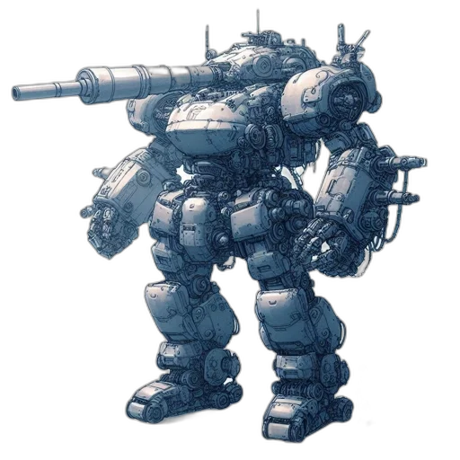robot, weapon, concept art, 3d render transparent PNG cut-out
