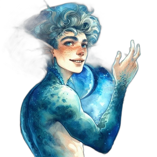 creature, dragon, staff, watercolor transparent PNG cut-out