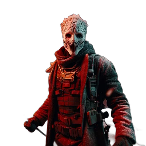 mask, jacket, face, creature transparent PNG cut-out