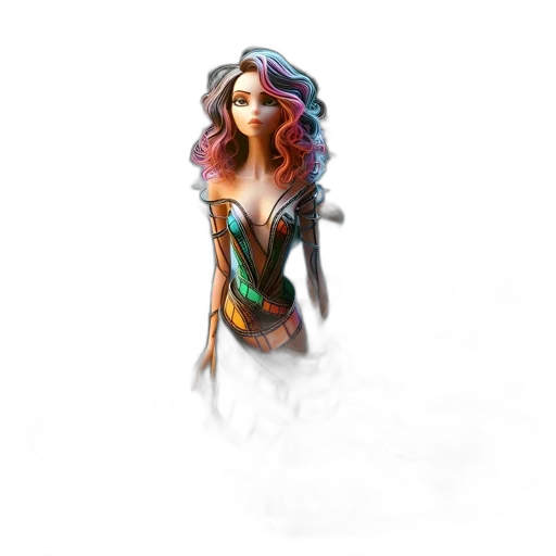 dress, jewelry, staff, fantasy art transparent PNG cut-out
