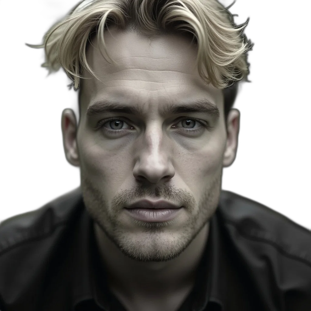 face, hair, jacket, crown transparent PNG cut-out