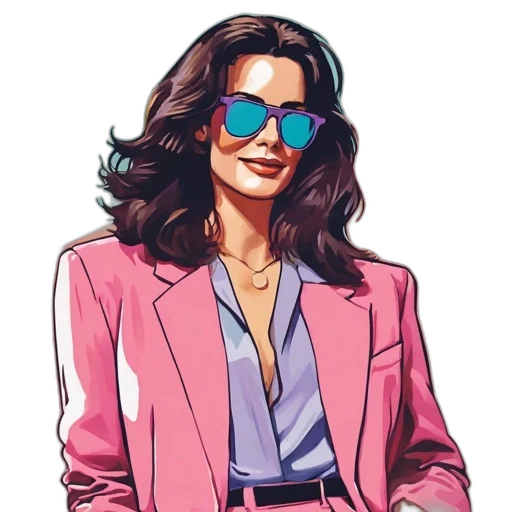 jacket, comic book art, cartoon, vaporwave transparent PNG cut-out