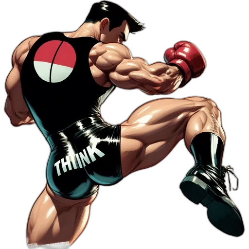 comic book art, concept art, cartoon, muscular transparent PNG cut-out