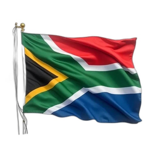 south, africa, flag, white transparent PNG cut-out