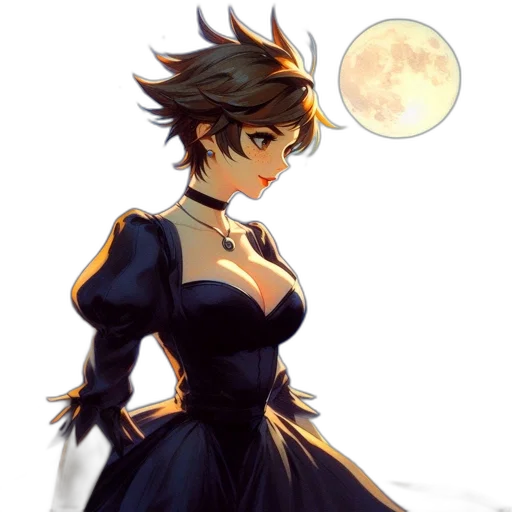 dress, crown, staff, fantasy art transparent PNG cut-out