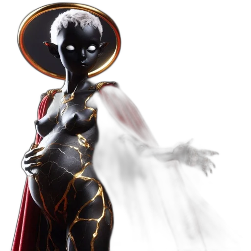 dress, robot, concept art, 3d render transparent PNG cut-out