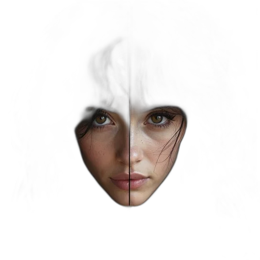 face, mask, crown, photorealistic transparent PNG cut-out