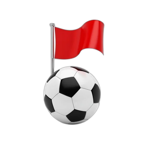 staff, soccer, ball, flag transparent PNG cut-out