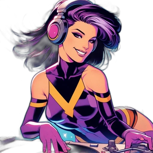 comic book art, concept art, cyberpunk, cartoon transparent PNG cut-out