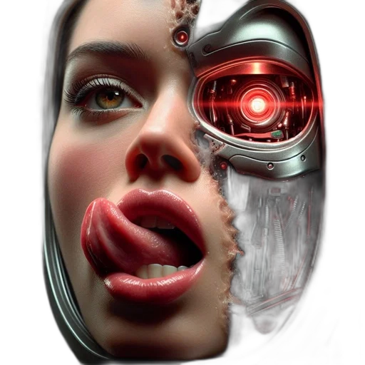 robot, face, mask, creature transparent PNG cut-out