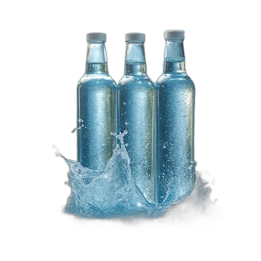 bottle, photorealistic, 3d render, concept art transparent PNG cut-out