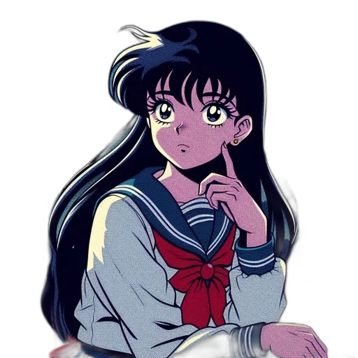dress, face, jacket, vaporwave transparent PNG cut-out