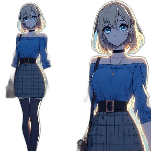 dress, staff, jacket, anime transparent PNG cut-out