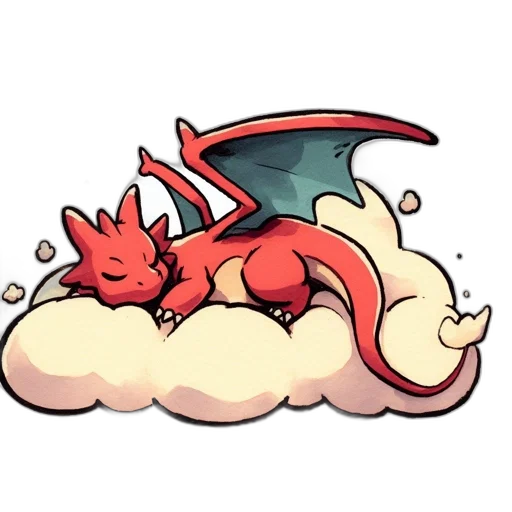 dragon, creature, concept art, pixel art transparent PNG cut-out