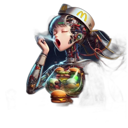 robot, face, crown, weapon transparent PNG cut-out