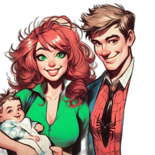 comic book art, concept art, cartoon, watercolor transparent PNG cut-out