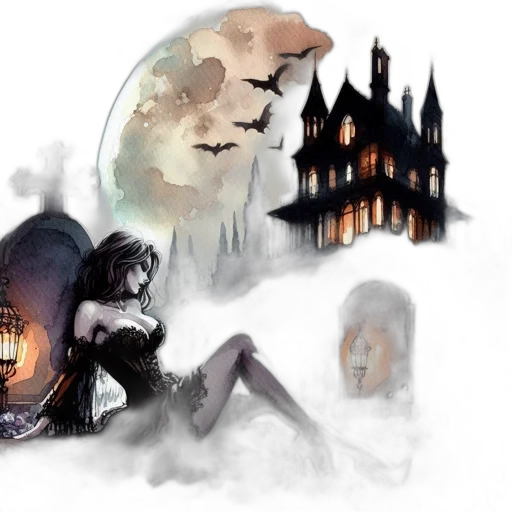 fantasy art, concept art, comic book art, watercolor transparent PNG cut-out