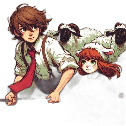 concept art, watercolor, comic book art, anime transparent PNG cut-out
