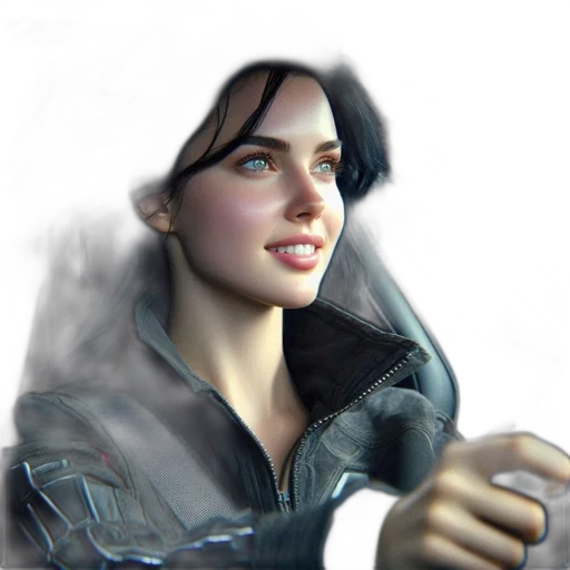 jacket, face, weapon, staff transparent PNG cut-out