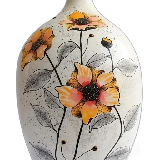 bottle, flower, photorealistic, watercolor transparent PNG cut-out
