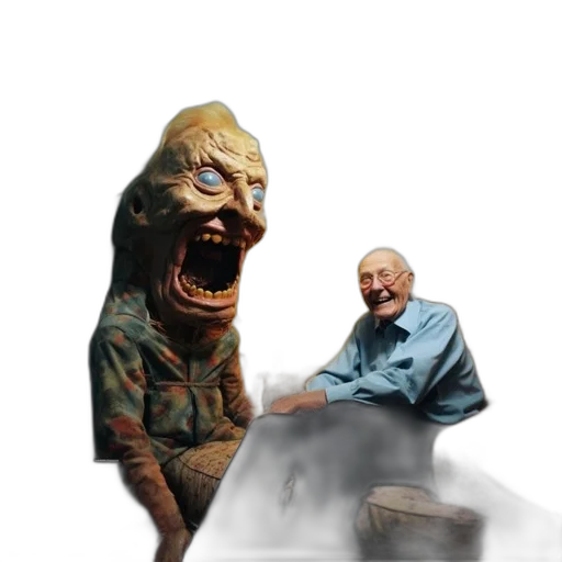 creature, mask, face, staff transparent PNG cut-out
