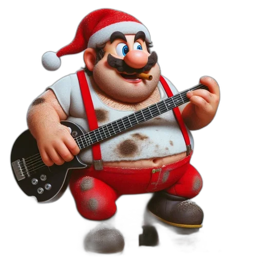 3d render, animated, santa, character transparent PNG cut-out