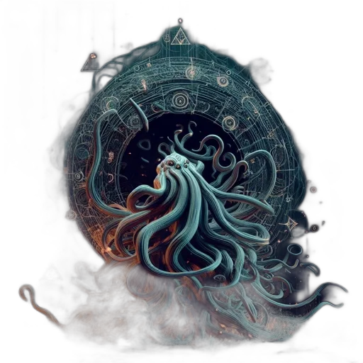 dragon, hair, creature, staff transparent PNG cut-out