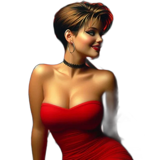 dress, jewelry, photorealistic, pixel art transparent PNG cut-out