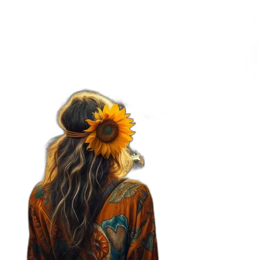 jacket, dress, hat, flower transparent PNG cut-out