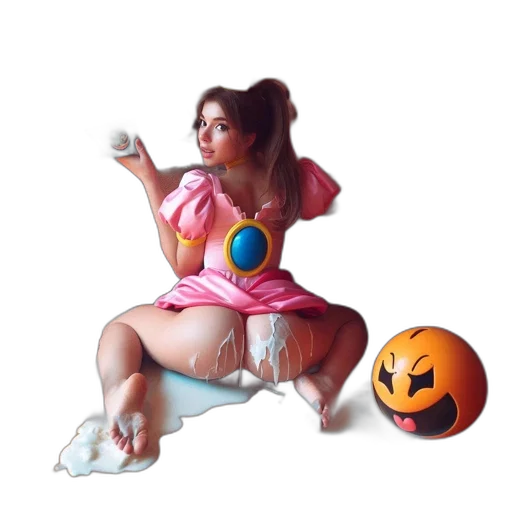 dress, robot, creature, staff transparent PNG cut-out